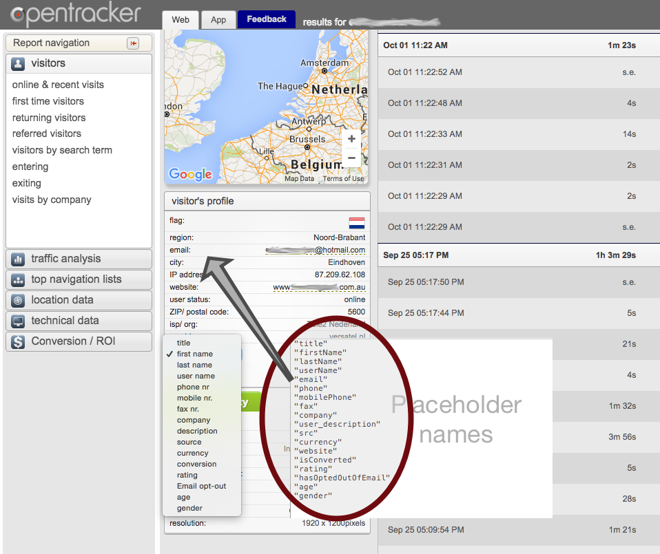 Image showing capturing of properties for event tracking.